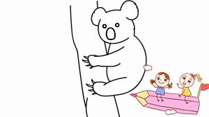 考拉在树上图画简笔画