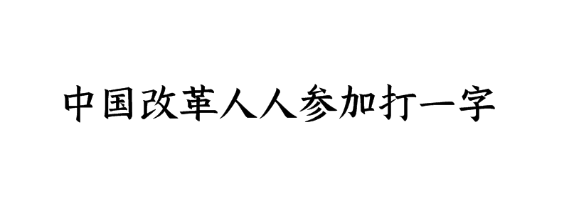 中国改革人人参加打一字谜底是什么字