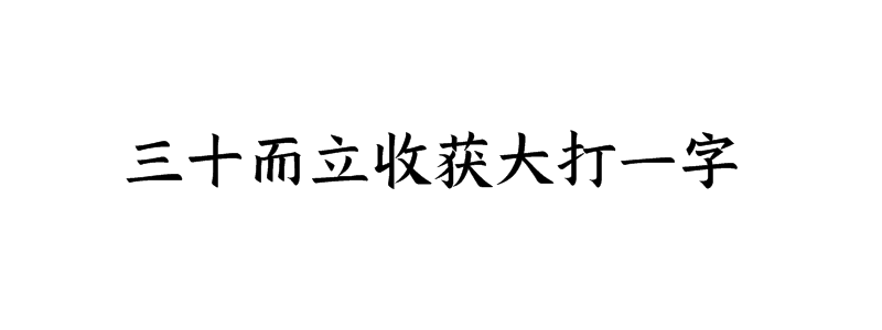三十而立收获大打一字谜底