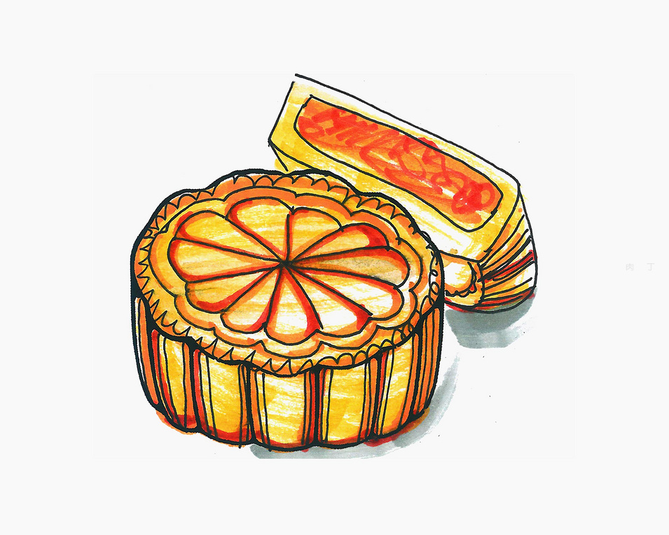 中秋节月饼怎么画简笔画