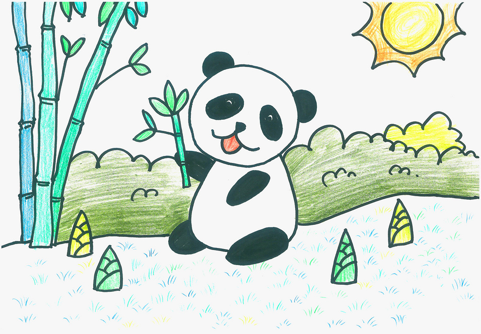 适合幼儿园小朋友画的大熊猫简笔画