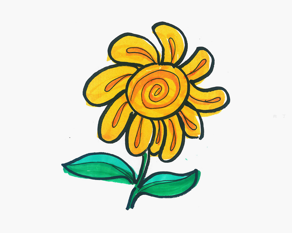 儿童画画向日葵怎么画