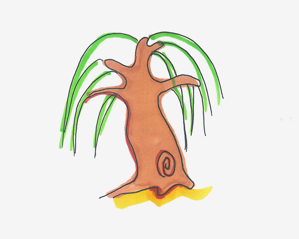 简笔画柳树的简单画法