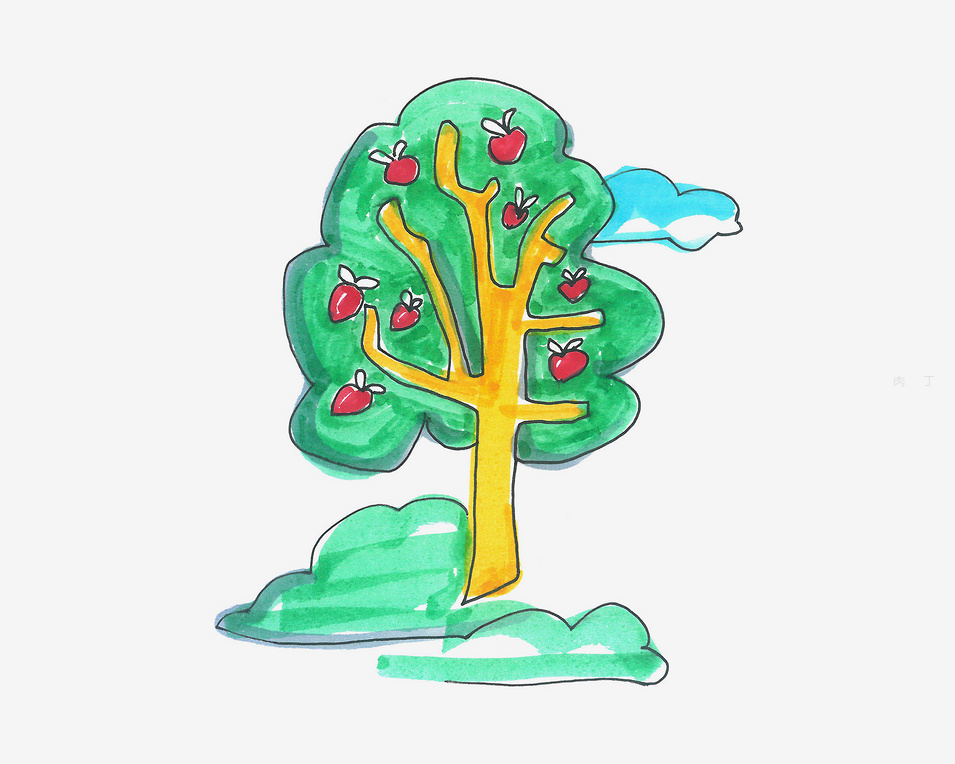 好看的苹果树简笔画
