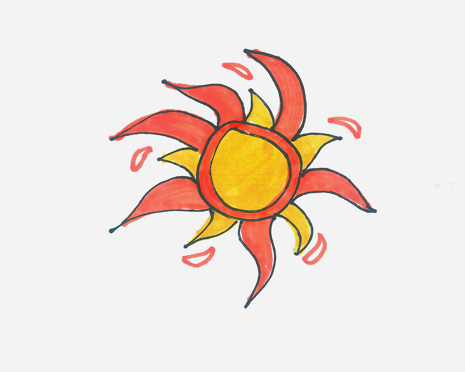 超简单太阳怎么画简单又好看