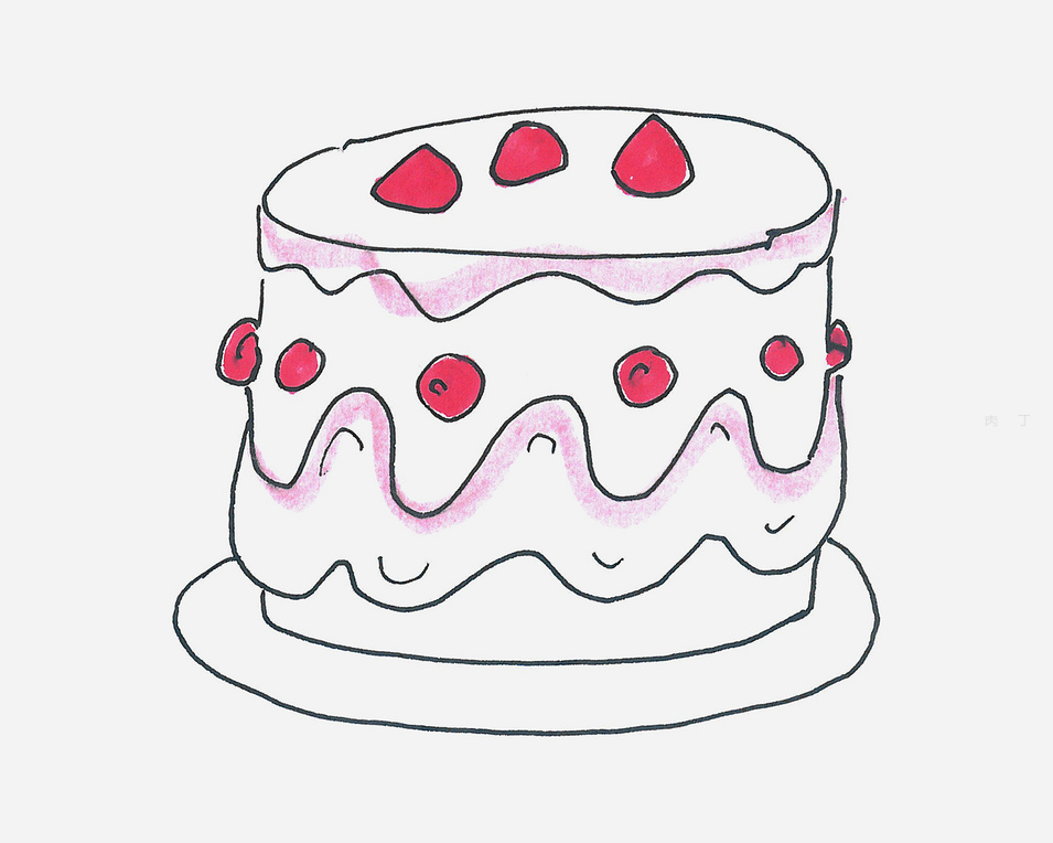 生日蛋糕怎么画简单又漂亮
