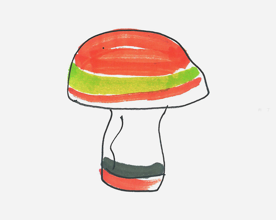 儿童简笔蘑菇画法