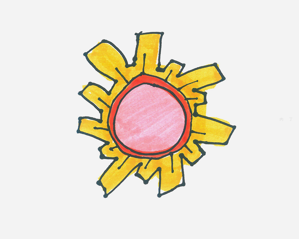 4岁儿童太阳怎么画好看