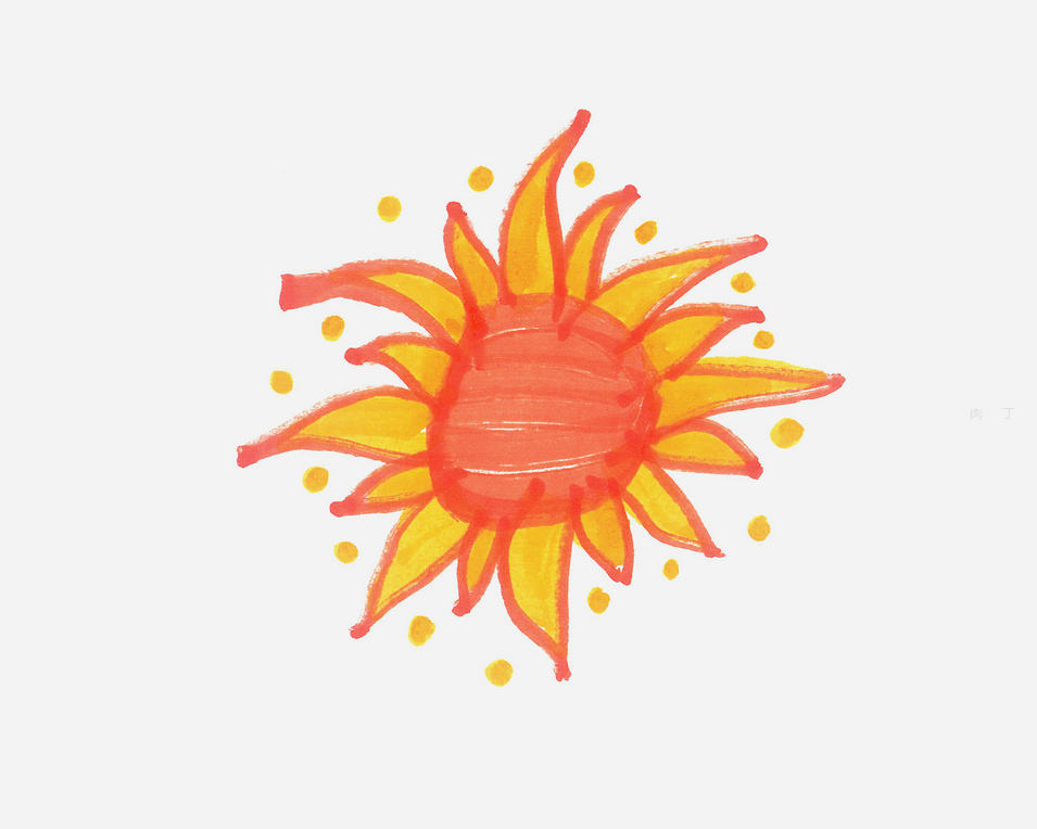 太阳简笔画带颜色