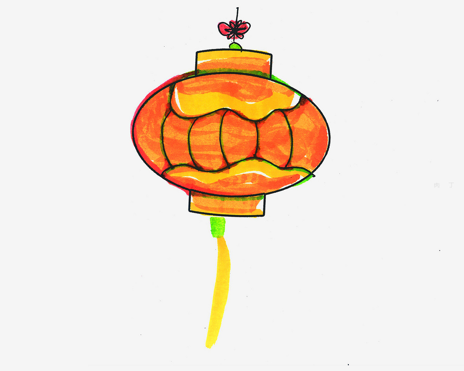 大红灯笼儿童简笔画