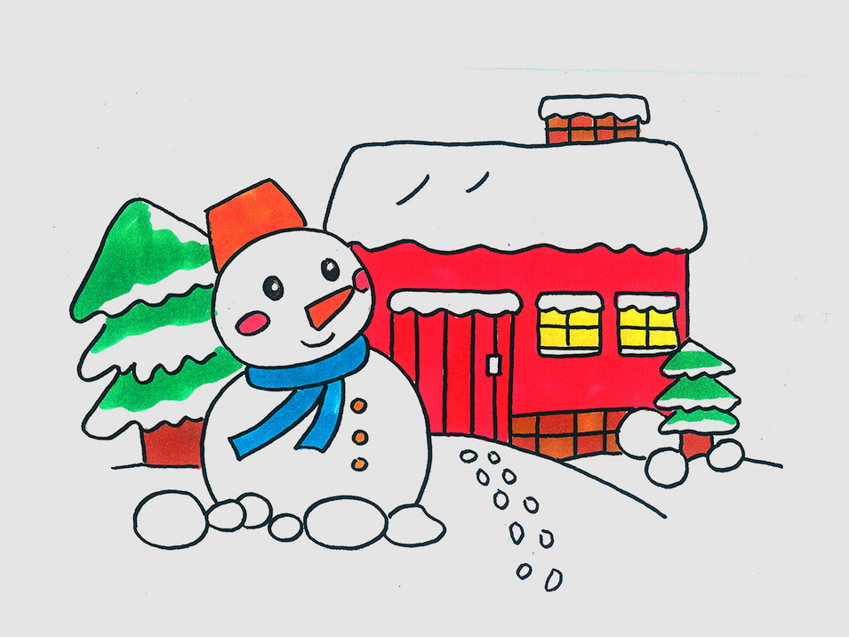 小雪人的画法步骤图解