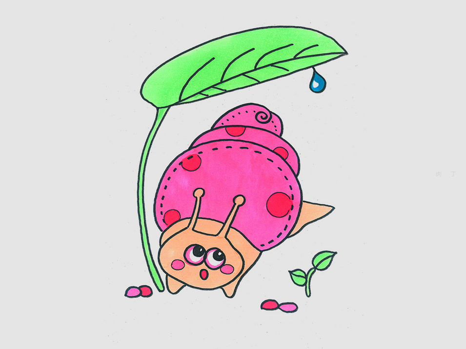 儿童画小蜗牛