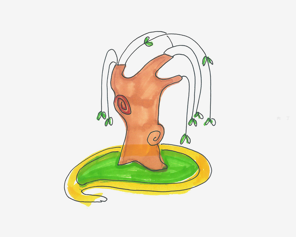 画一棵柳树怎么画