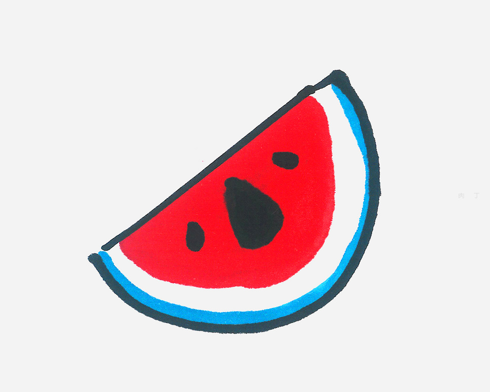 切开的大西瓜简笔画