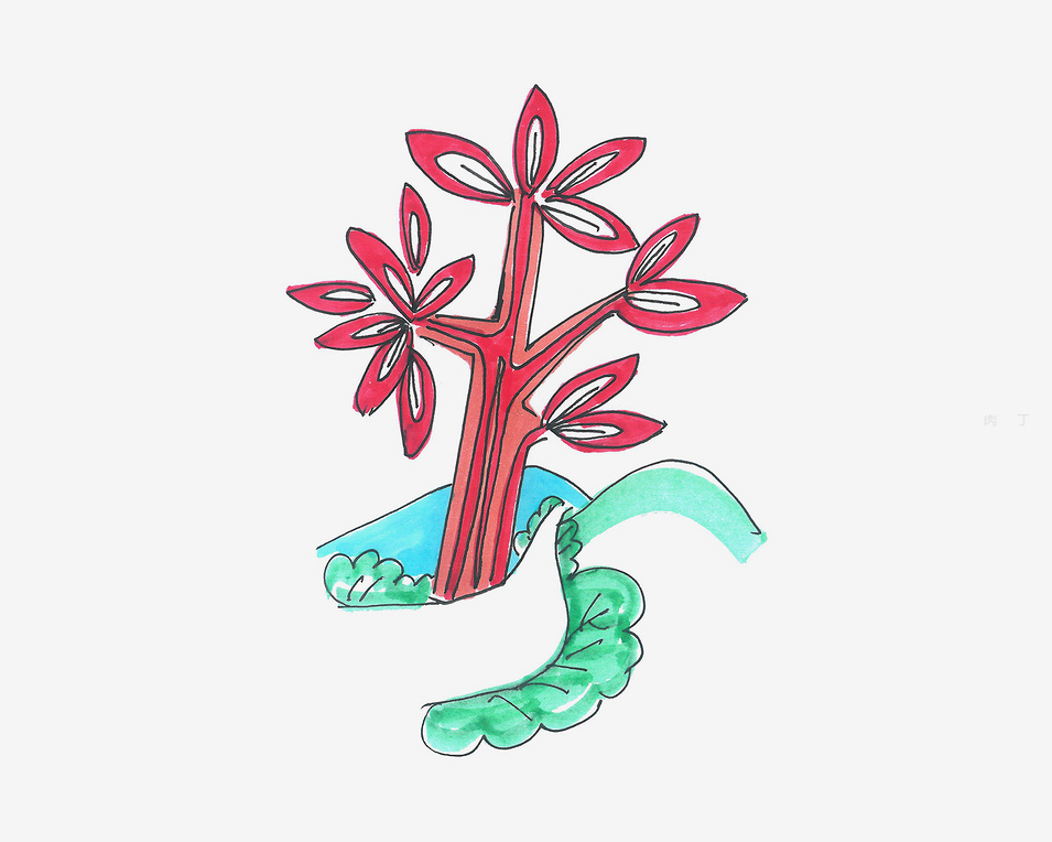 美术画大树