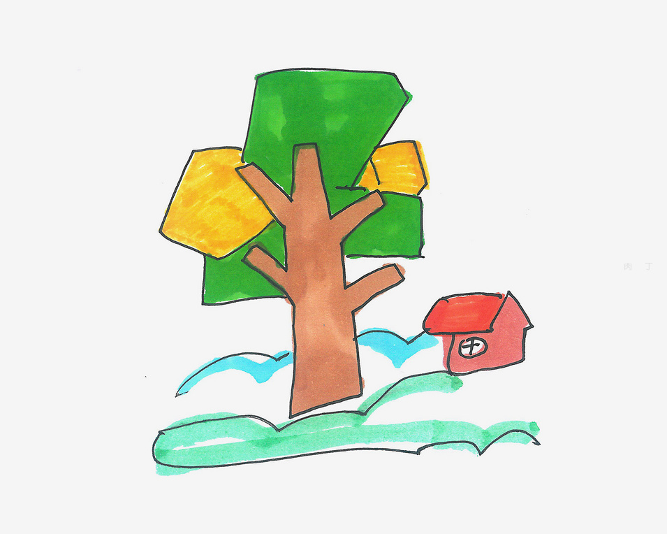 怎么给大树涂颜色