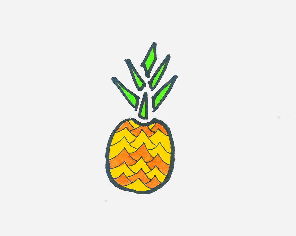 菠萝的画法儿童简笔画