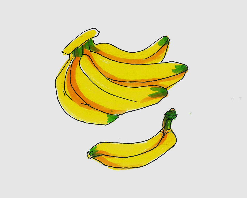 一把香蕉的简单画法