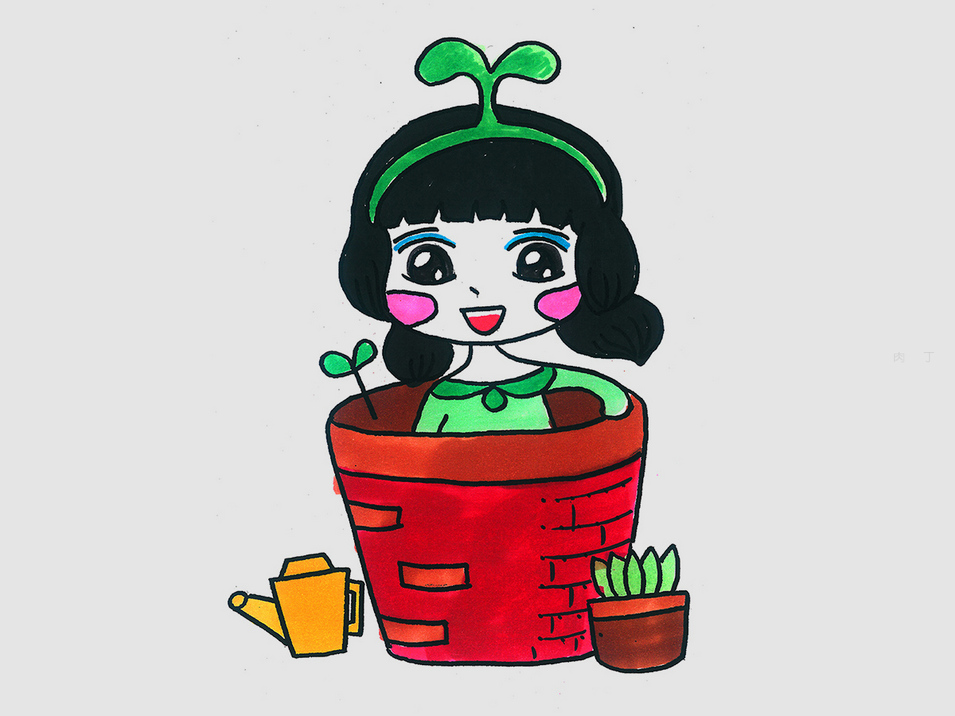 画一个女生洗澡的简笔画