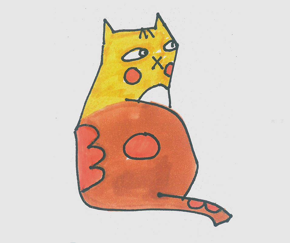 可爱小猫咪卖萌简笔画