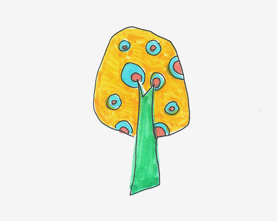 丰收的苹果树简笔画