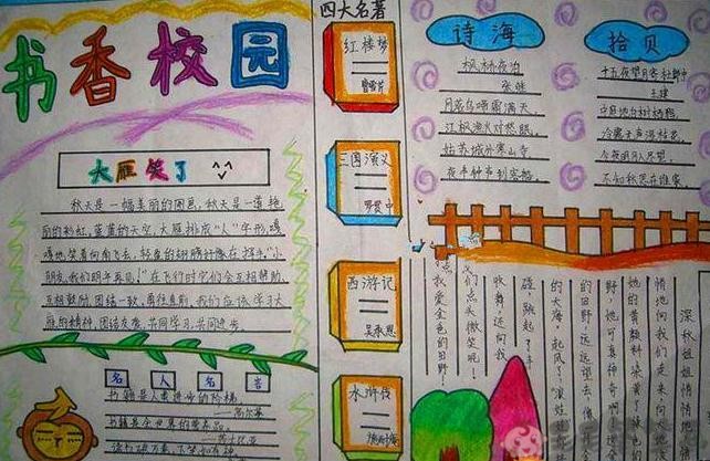 一二三年级的书香校园手抄报