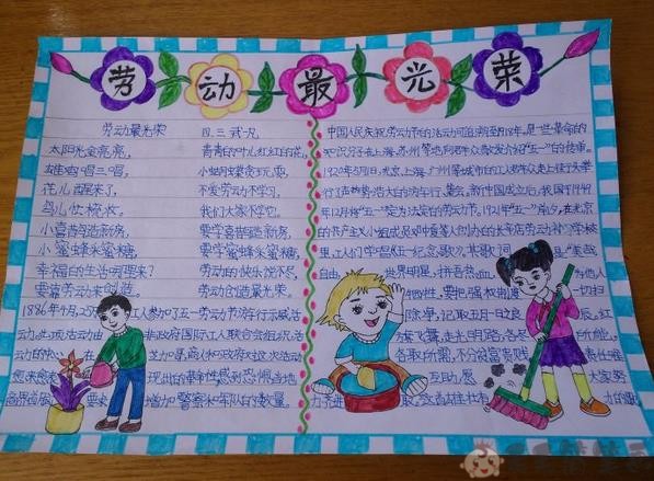 我劳动我光荣手抄报图片大全