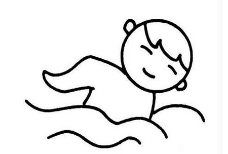 小朋友游泳简笔画图片大全