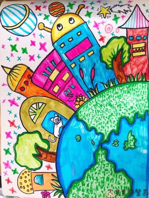 地球我的家园儿童画