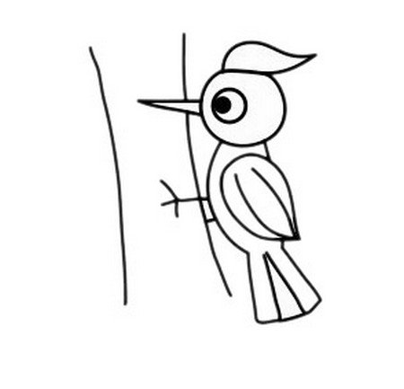 啄木鸟儿童简笔画