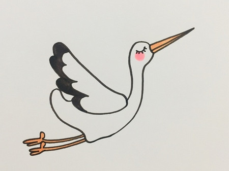 怎样画仙鹤简笔画