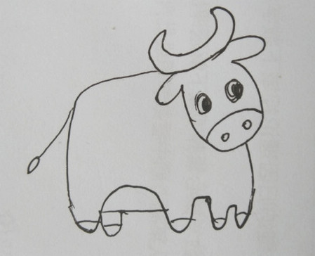 简单的公牛怎么画