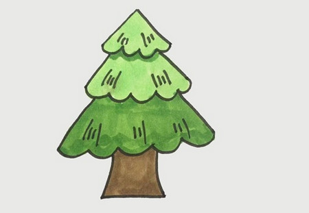 松树简笔画简单又漂亮