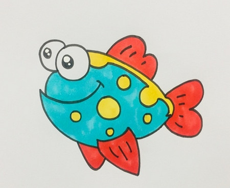 热带鱼可爱简笔画怎么画