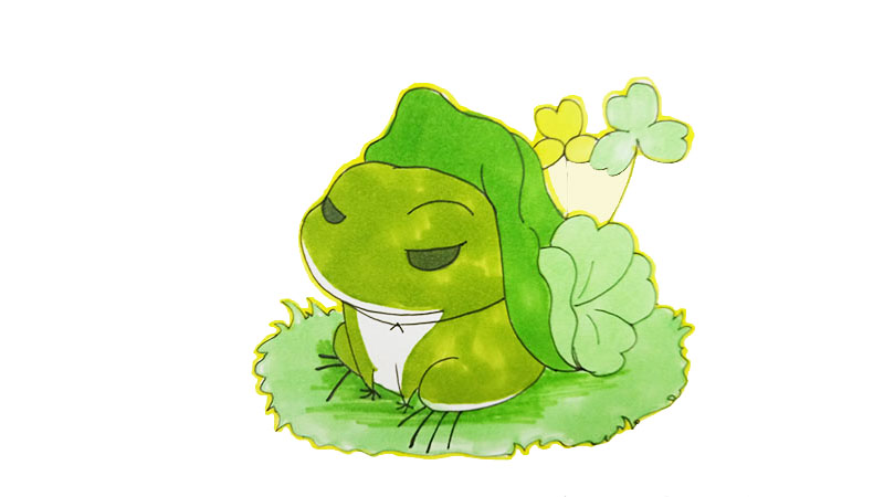 小青蛙坐在荷叶上简笔画