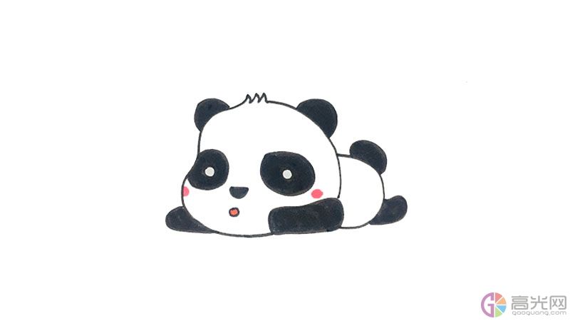趴着的小熊猫怎么画简笔画很可爱