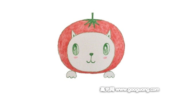 可爱的番茄猫简笔画
