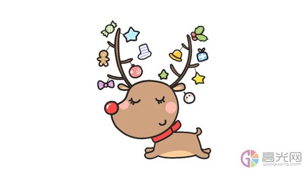 圣诞节的鹿怎么画简笔画画法