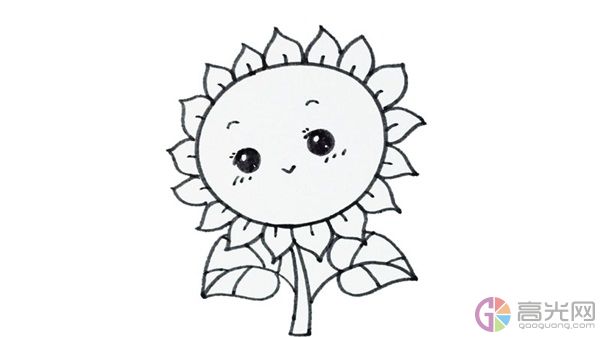 向日葵简笔画简单漂亮步骤