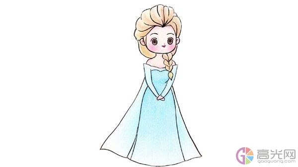 冰雪奇缘里的艾莎公主怎么画简笔画