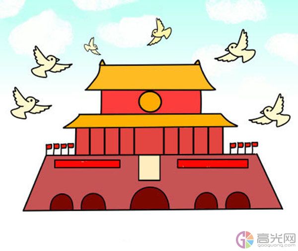 简笔画天安城门画法