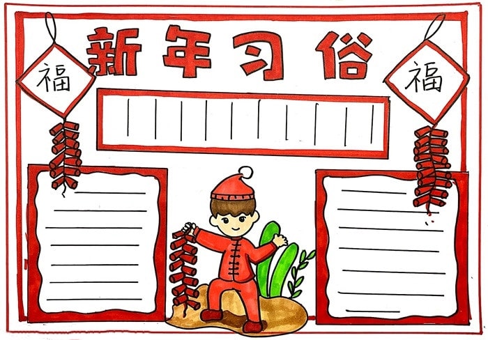 春节风俗的手抄报怎么画