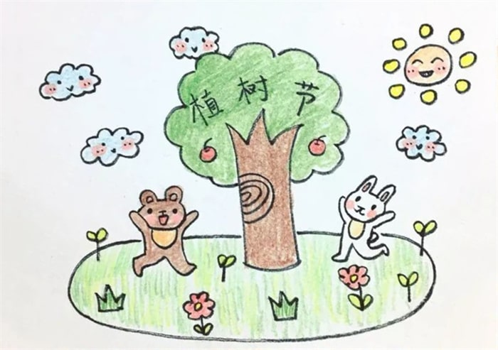 植树节的幼儿简笔画