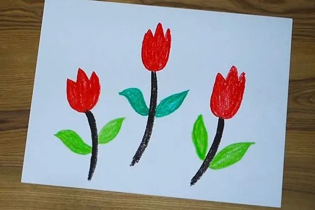 怎样画郁金香简笔画