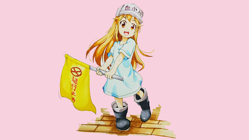 血小板卡通人物简笔画