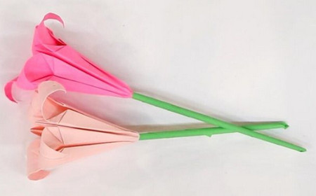 百合花怎么折纸图解教程