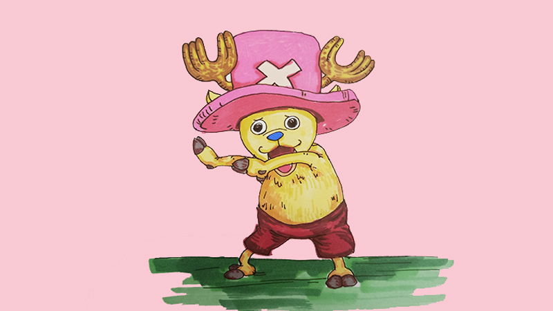 海贼王乔巴简笔画有颜色