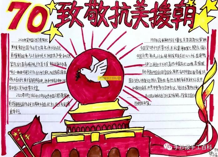 抗美援朝简单手抄报图片