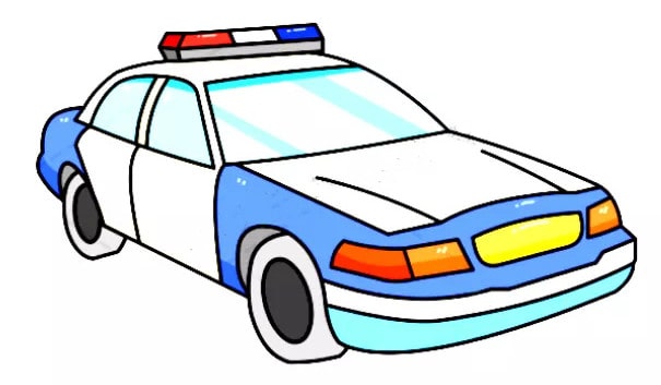 如何画警车简笔画步骤