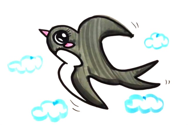 如何画小燕子的简笔画